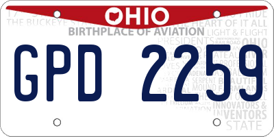 OH license plate GPD2259