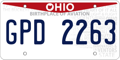 OH license plate GPD2263