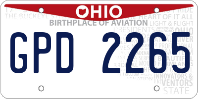 OH license plate GPD2265