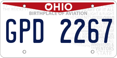 OH license plate GPD2267
