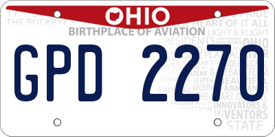 OH license plate GPD2270