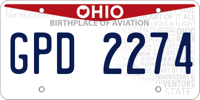 OH license plate GPD2274