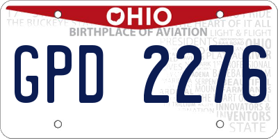 OH license plate GPD2276