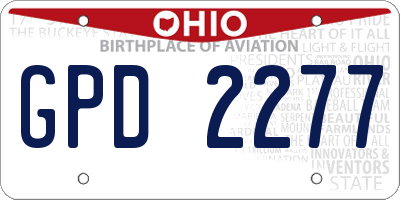 OH license plate GPD2277