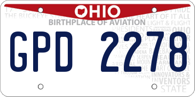 OH license plate GPD2278