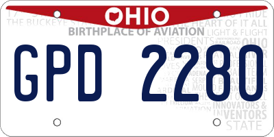 OH license plate GPD2280