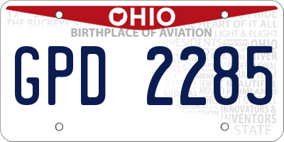 OH license plate GPD2285