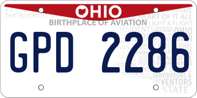 OH license plate GPD2286