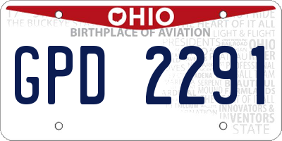 OH license plate GPD2291