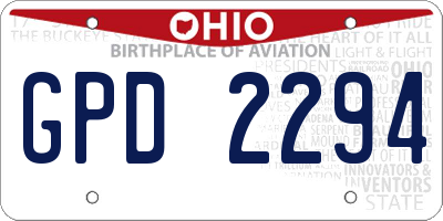 OH license plate GPD2294