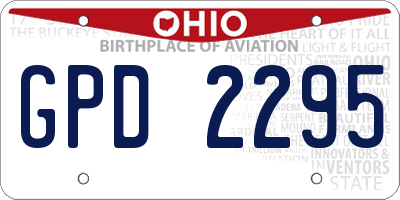OH license plate GPD2295