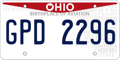 OH license plate GPD2296
