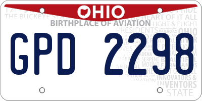 OH license plate GPD2298
