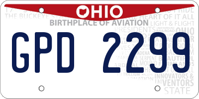 OH license plate GPD2299