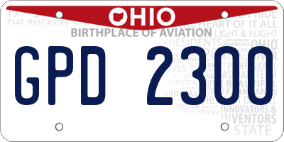 OH license plate GPD2300