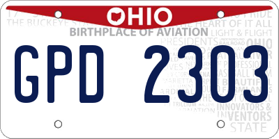 OH license plate GPD2303