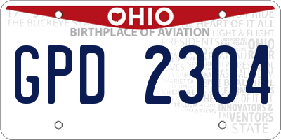 OH license plate GPD2304