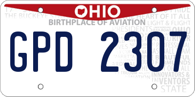 OH license plate GPD2307