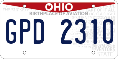 OH license plate GPD2310