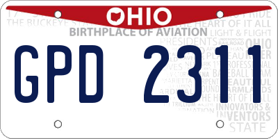 OH license plate GPD2311