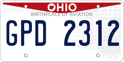 OH license plate GPD2312