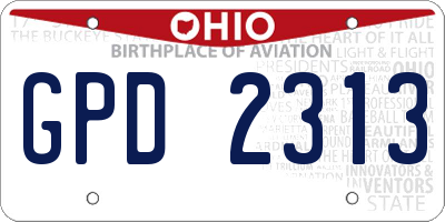 OH license plate GPD2313