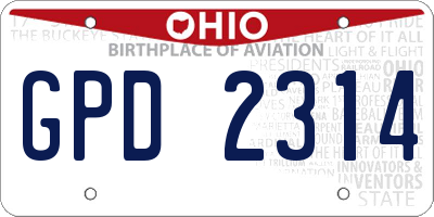 OH license plate GPD2314