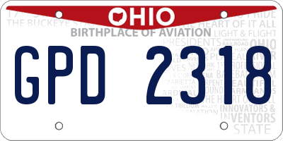 OH license plate GPD2318