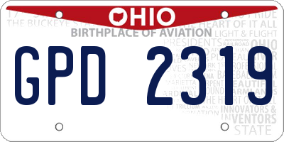 OH license plate GPD2319