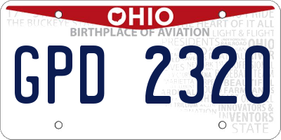 OH license plate GPD2320