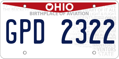 OH license plate GPD2322