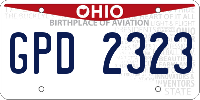 OH license plate GPD2323