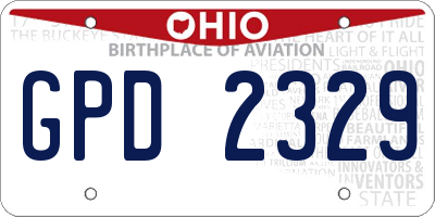 OH license plate GPD2329
