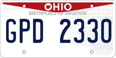 OH license plate GPD2330