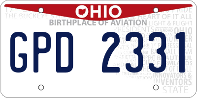 OH license plate GPD2331