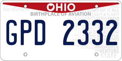 OH license plate GPD2332
