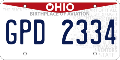 OH license plate GPD2334