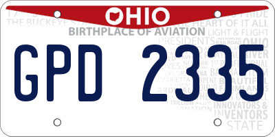 OH license plate GPD2335