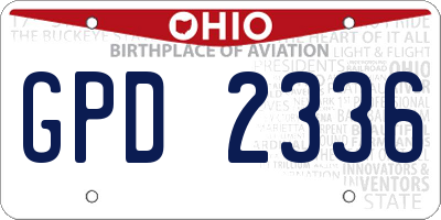OH license plate GPD2336