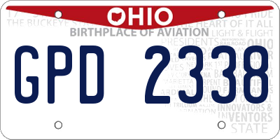 OH license plate GPD2338