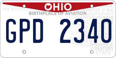 OH license plate GPD2340