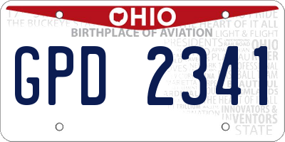 OH license plate GPD2341