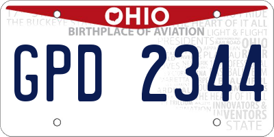OH license plate GPD2344