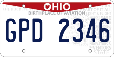 OH license plate GPD2346
