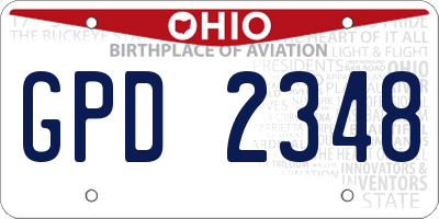 OH license plate GPD2348