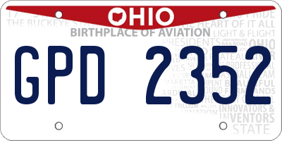 OH license plate GPD2352