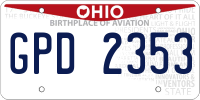 OH license plate GPD2353