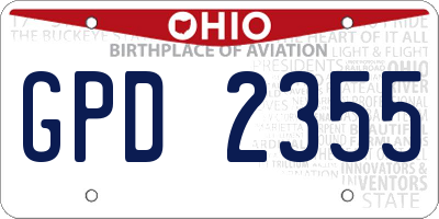 OH license plate GPD2355