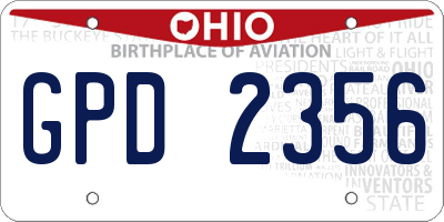 OH license plate GPD2356