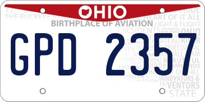 OH license plate GPD2357